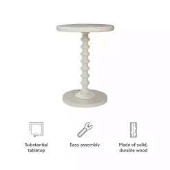 Ivory Wood Spindle Side Table