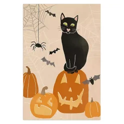Jack 'O Lantern Cat Halloween Wall Plaque, 24 in.