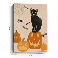 Jack 'O Lantern Cat Halloween Wall Plaque, 24 in.