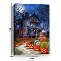 Jack o Lantern Mansion Canvas Art Print, 16x24