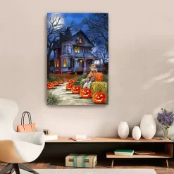 Jack o Lantern Mansion Canvas Art Print, 24x36