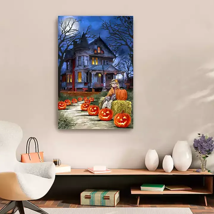 Jack o Lantern Mansion Canvas Art Print, 24x36