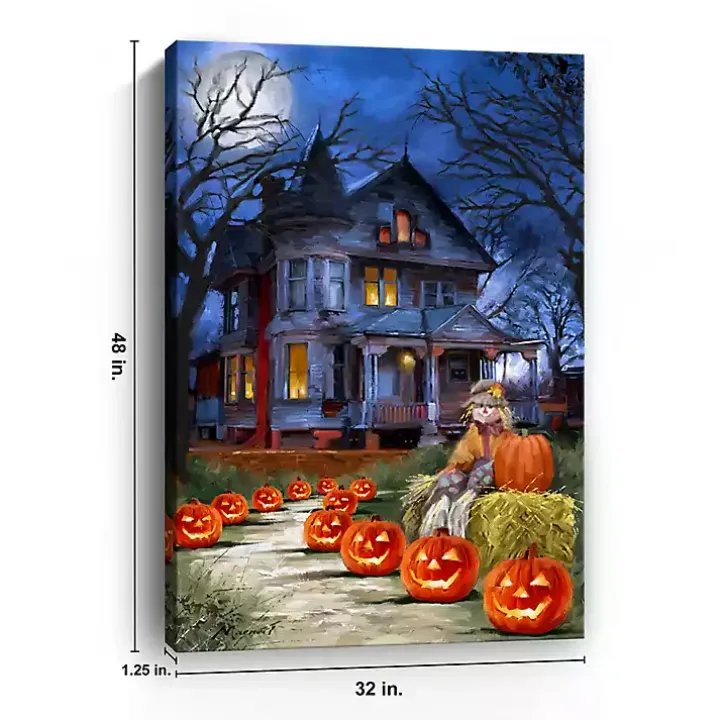 Jack o Lantern Mansion Canvas Art Print, 32x48
