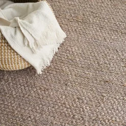 Jaxon Gray Natural Jute Area Rug, 5x7