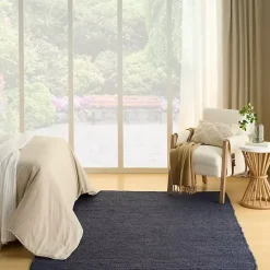 Jaxon Navy Natural Jute Area Rug, 4x6