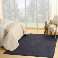 Jaxon Navy Natural Jute Area Rug, 5x7