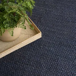 Jaxon Navy Natural Jute Area Rug, 5x7
