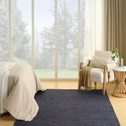 Jaxon Navy Natural Jute Area Rug, 5x7