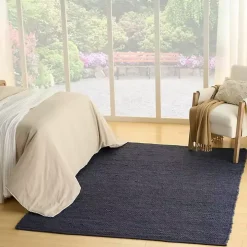 Jaxon Navy Natural Jute Area Rug, 8x10