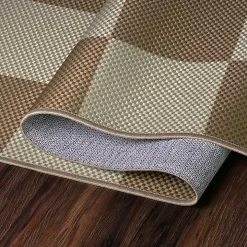 Jaya Natural Checkered Washable Area Rug, 5x7