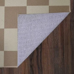 Jaya Natural Checkered Washable Area Rug, 5x7