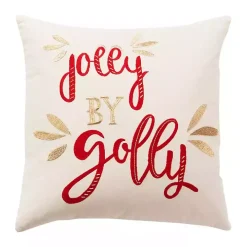 Jolly by Golly Christmas Throw Pillow