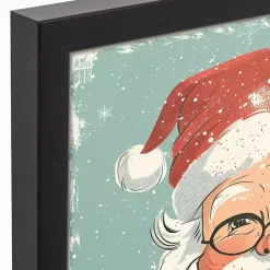 Jolly Retro Santa Framed Canvas Art Print