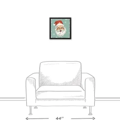 Jolly Retro Santa Framed Canvas Art Print