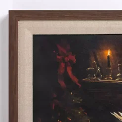 Jolly Santa Reading Framed Art Print