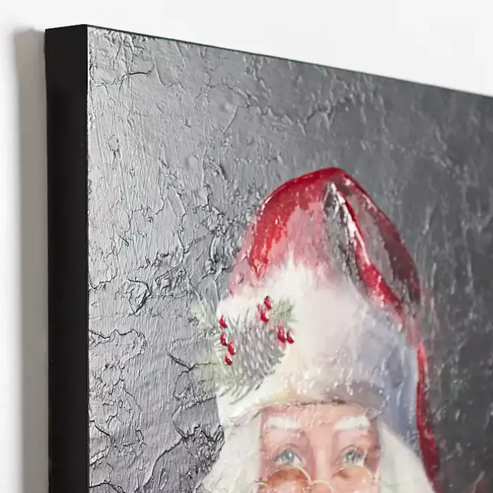 Jolly Santa with Bells Canvas Art Print