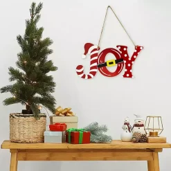 Joy Santa Hat and Belt Wall Plaque