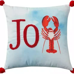 Joy Santa Lobster Pom Pom Pillow