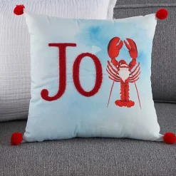 Joy Santa Lobster Pom Pom Pillow