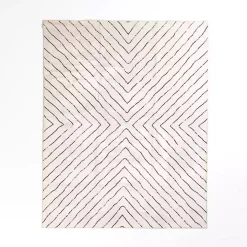 Julia Black and White Washable Area Rug, 8x10