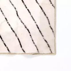 Julia Black and White Washable Runner, 2x7