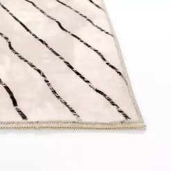 Julia Black and White Washable Runner, 2x7