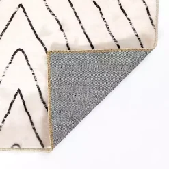 Julia Black and White Washable Runner, 2x7