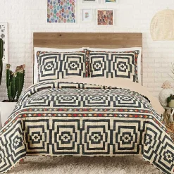 Justina Blakeney Black Hypnotic Queen Quilt Set