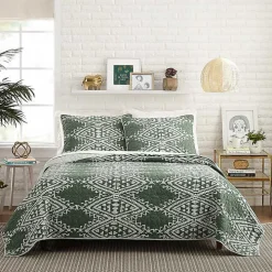 Justina Blakeney Green Aisha Queen Quilt Set