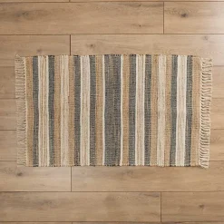 Jute Denim Striped Scatter Rug