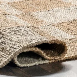 Jute Tan Checkered Area Rug, 5x8