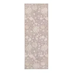 Kalini Natural Floral Washable Runner, 2x7