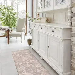 Kalini Natural Floral Washable Runner, 2x7