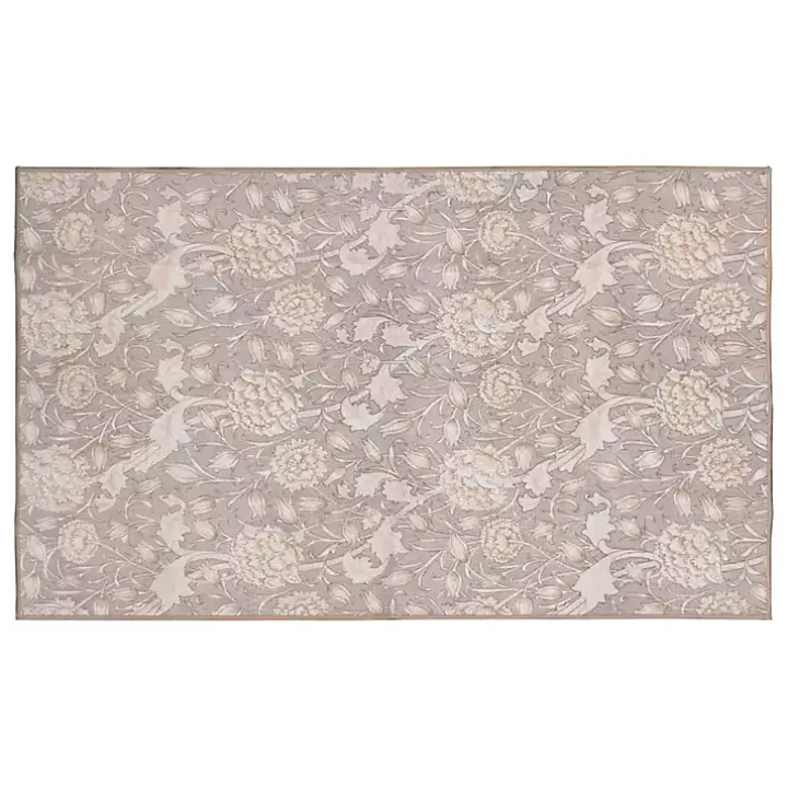 Kalini Natural Floral Washable Area Rug, 3x5