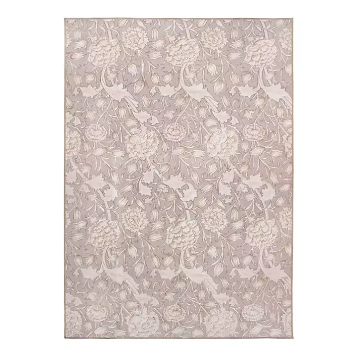 Kalini Natural Floral Washable Area Rug, 5x7