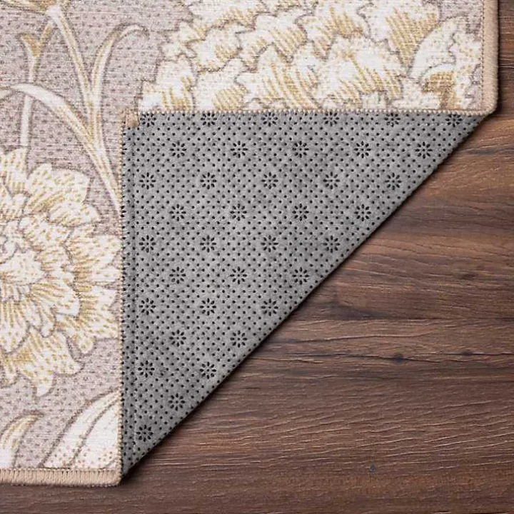 Kalini Natural Floral Washable Area Rug, 5x7