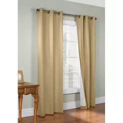 Khaki Room Darkening Curtain Panel Set, 63 in.