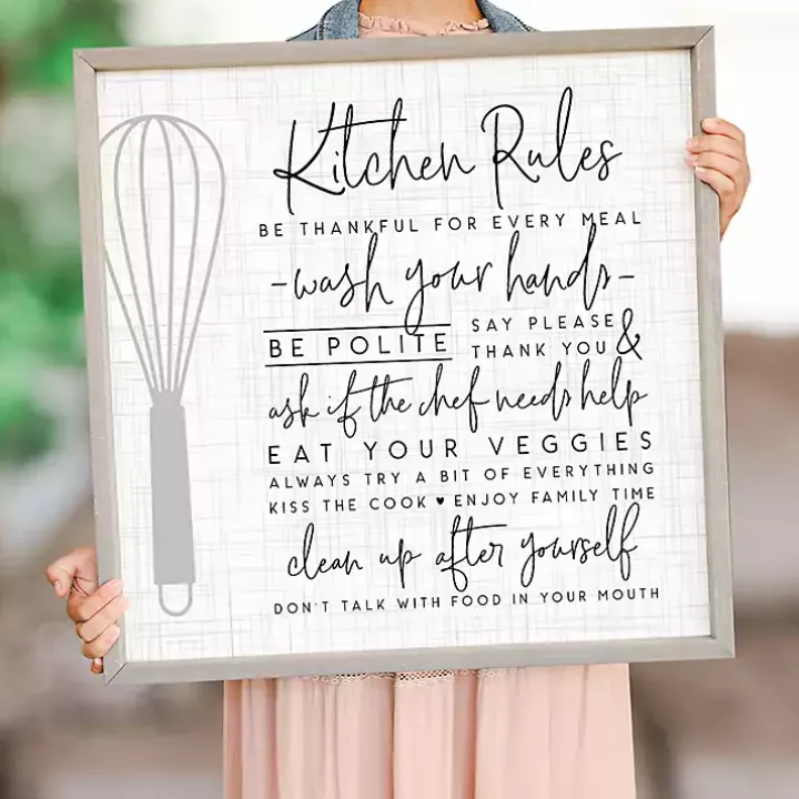 Kitchen Rules Framed Wall Plaque