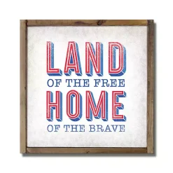 Land of the Free Framed Wood Wall Plaque