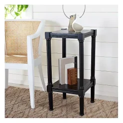 Landry Black Carved Legs Accent Table