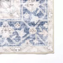 Lara Blue Medallion Washable Area Rug, 8x10