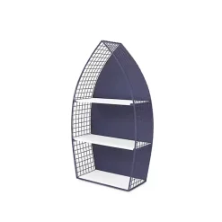 Large Navy and White Rowboat Bookshelf, 30 in.
