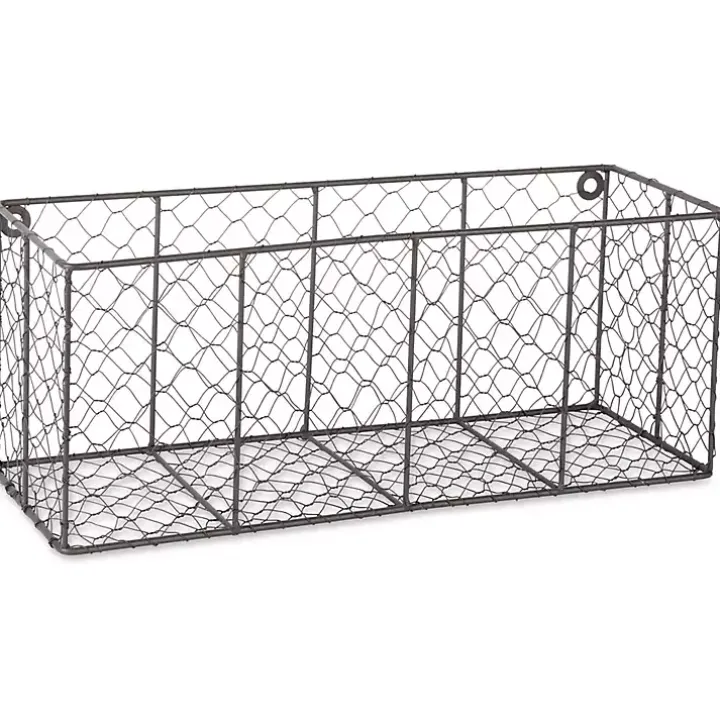 Large Wall Hanging Chicken Wire Baskets, Set of 2