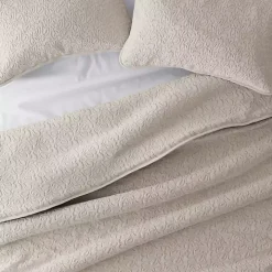 Latte Floral Stitch 3-pc. King Quilt Set