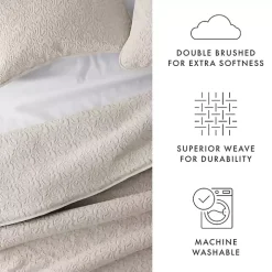 Latte Floral Stitch 3-pc. King Quilt Set