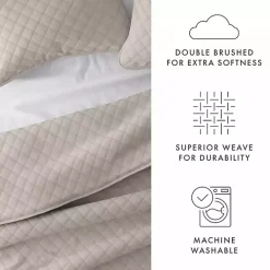 Latte Stitched Diamond 2-pc. Twin Quilt Set