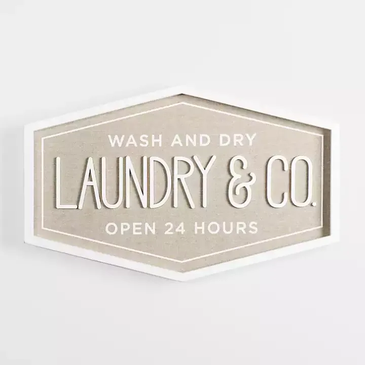 Laundry & Co. Hexagon Wood Plaque