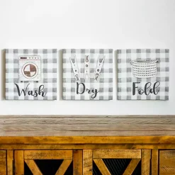 Laundry Sentiment Canvas Art Prints, Set of 3