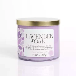 Lavender & Oak 14 oz. Gold Lid 3-Wick Jar Candle