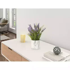 Lavender Arrangement in Marbled Ceramic Planter